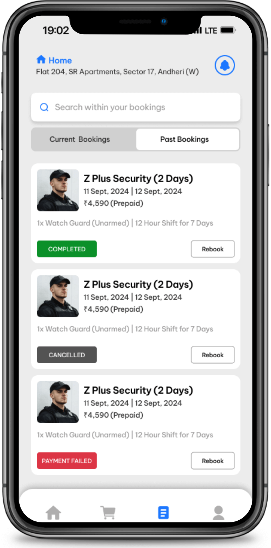 Screen-Bookings